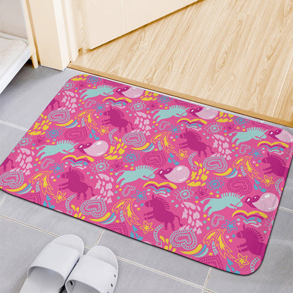 Pink Girly Unicorn Print Indoor Door Mat