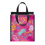 Pink Girly Unicorn Print Insulated Lunch Tote