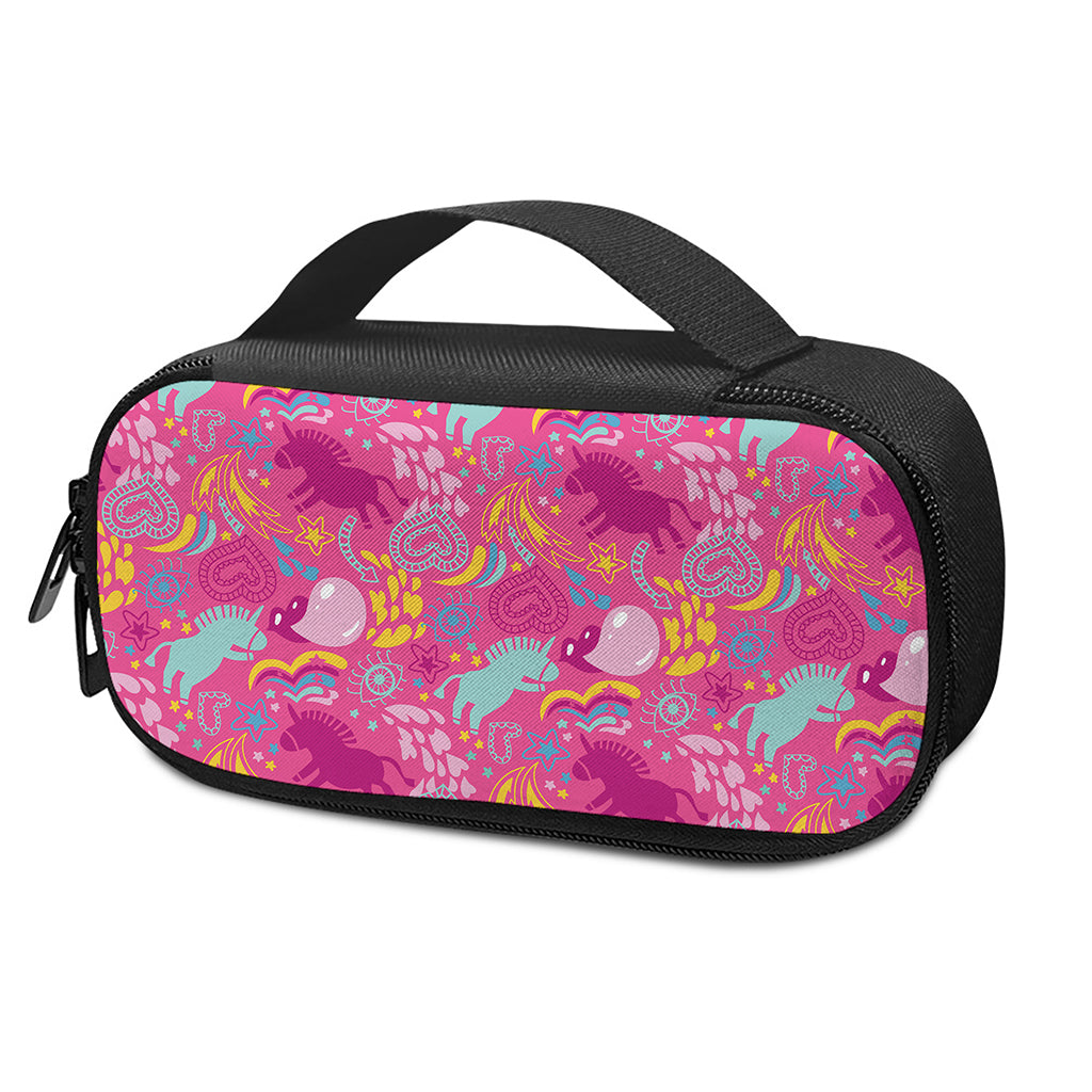 Pink Girly Unicorn Print Insulin Cooler Travel Case
