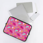 Pink Girly Unicorn Print Laptop Sleeve