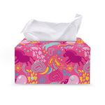 Pink Girly Unicorn Print Leather Tissue Box Cover