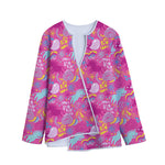 Pink Girly Unicorn Print Long Sleeve Short Coat