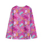 Pink Girly Unicorn Print Long Sleeve Short Coat