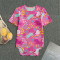 Pink Girly Unicorn Print Men's Bodysuit