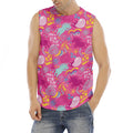 Pink Girly Unicorn Print Men's Fitness Tank Top