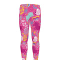 Pink Girly Unicorn Print Men's Leggings