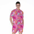 Pink Girly Unicorn Print Men's Romper