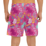 Pink Girly Unicorn Print Men's Split Running Shorts