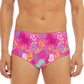 Pink Girly Unicorn Print Men's Triangle Swim Briefs