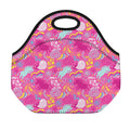 Pink Girly Unicorn Print Neoprene Lunch Bag