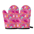 Pink Girly Unicorn Print Oven Mitts