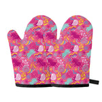 Pink Girly Unicorn Print Oven Mitts