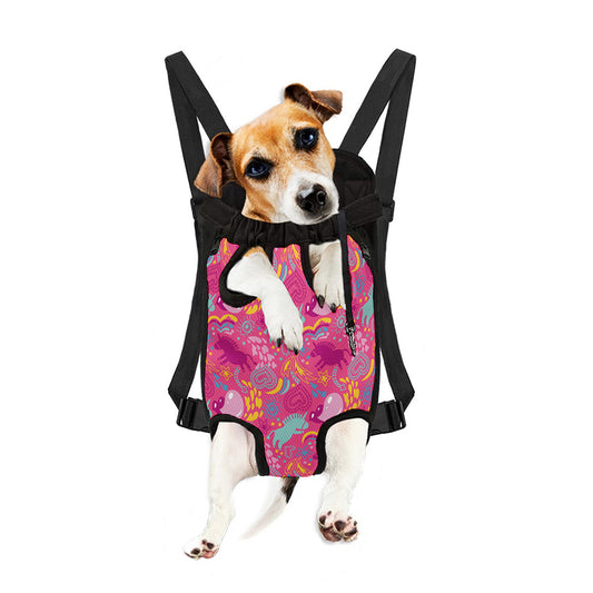Pink Girly Unicorn Print Pet Carrier Backpack
