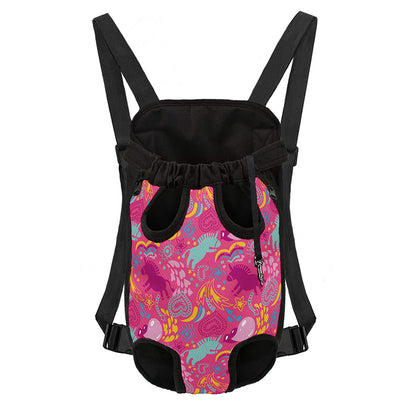 Pink Girly Unicorn Print Pet Carrier Backpack
