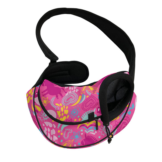 Pink Girly Unicorn Print Pet Sling Carrier