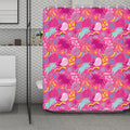 Pink Girly Unicorn Print Polyester Shower Curtain