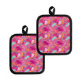 Pink Girly Unicorn Print Pot Holders