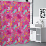 Pink Girly Unicorn Print Premium Shower Curtain