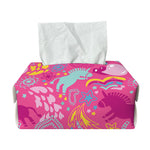 Pink Girly Unicorn Print Rectangle Tissue Box Cover
