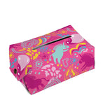 Pink Girly Unicorn Print Rectangle Tissue Box Cover
