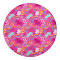 Pink Girly Unicorn Print Round Blanket