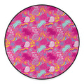 Pink Girly Unicorn Print Round Floor Mat