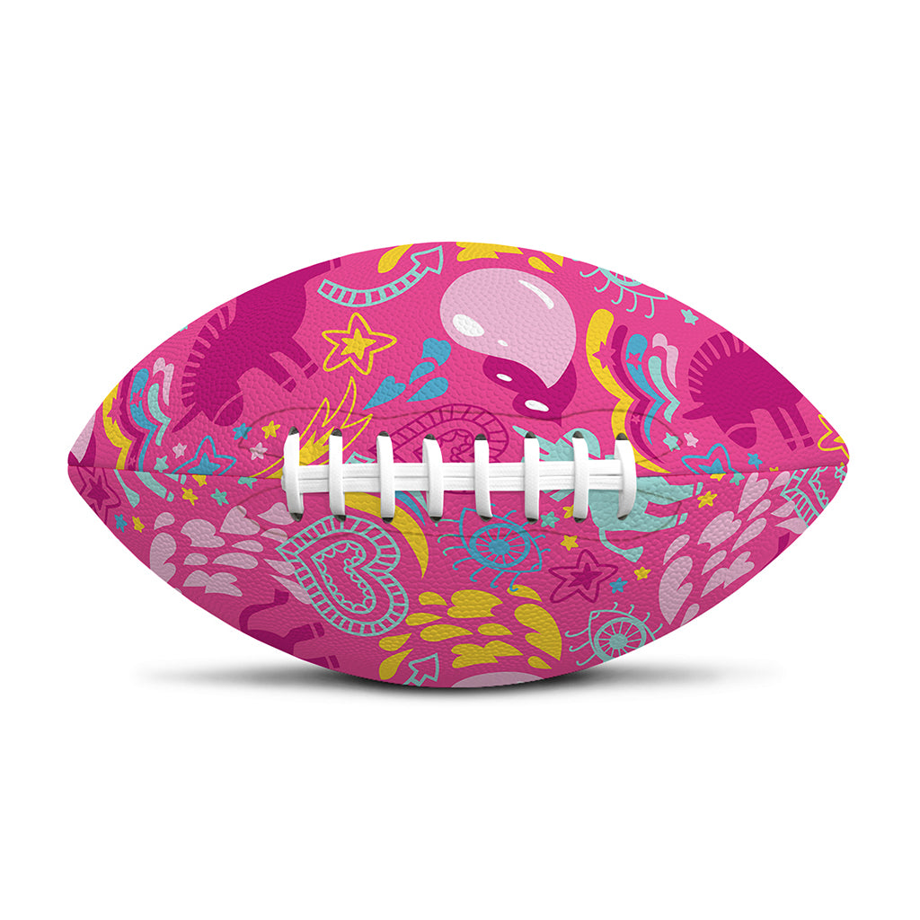 Pink Girly Unicorn Print Rugby Ball