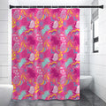 Pink Girly Unicorn Print Shower Curtain