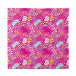 Pink Girly Unicorn Print Silk Bandana