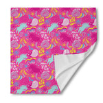 Pink Girly Unicorn Print Silk Bandana