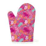 Pink Girly Unicorn Print Single Oven Mitt