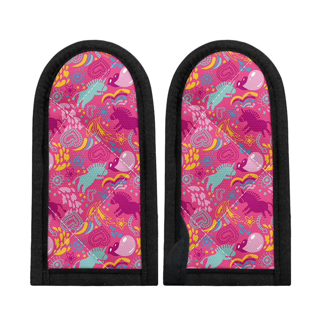 Pink Girly Unicorn Print Skillet Handle Cover
