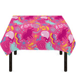 Pink Girly Unicorn Print Tablecloth