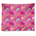 Pink Girly Unicorn Print Tapestry