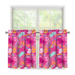 Pink Girly Unicorn Print Tier Curtains
