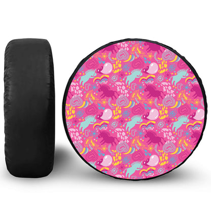 Pink Girly Unicorn Print Tire Cover