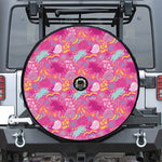 Pink Girly Unicorn Print Tire Cover With Camera Hole