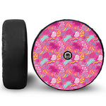 Pink Girly Unicorn Print Tire Cover With Camera Hole