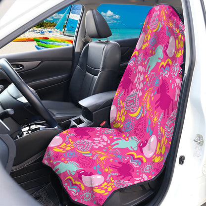 Pink Girly Unicorn Print Waterproof Car Seat Cover