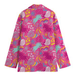 Pink Girly Unicorn Print Women's Cotton Blazer