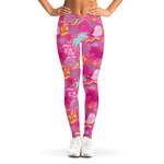 Pink Girly Unicorn Print Women's Leggings