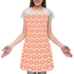 Pink Glazed Donut Pattern Print Adjustable Apron