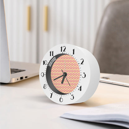 Pink Glazed Donut Pattern Print Alarm Clock
