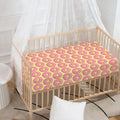 Pink Glazed Donut Pattern Print Baby Crib Sheet