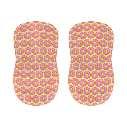 Pink Glazed Donut Pattern Print Bar Stool Covers