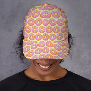 Pink Glazed Donut Pattern Print Baseball Cap