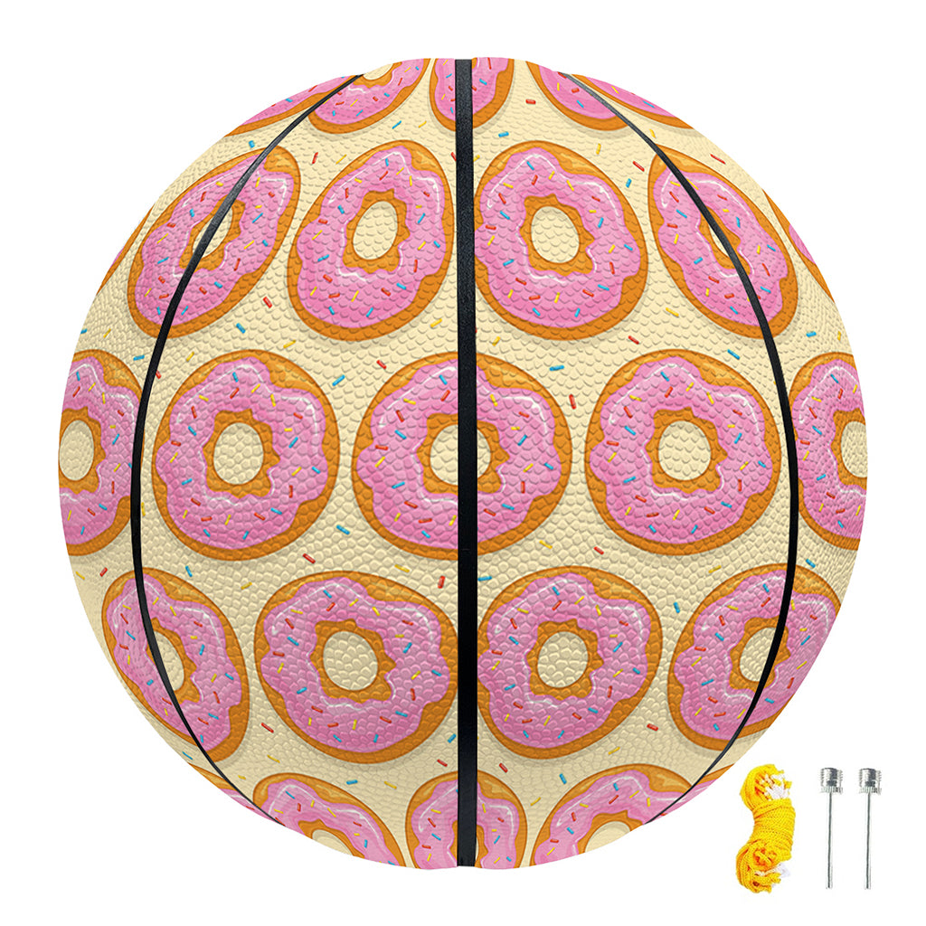 Pink Glazed Donut Pattern Print Basketball