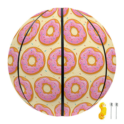 Pink Glazed Donut Pattern Print Basketball