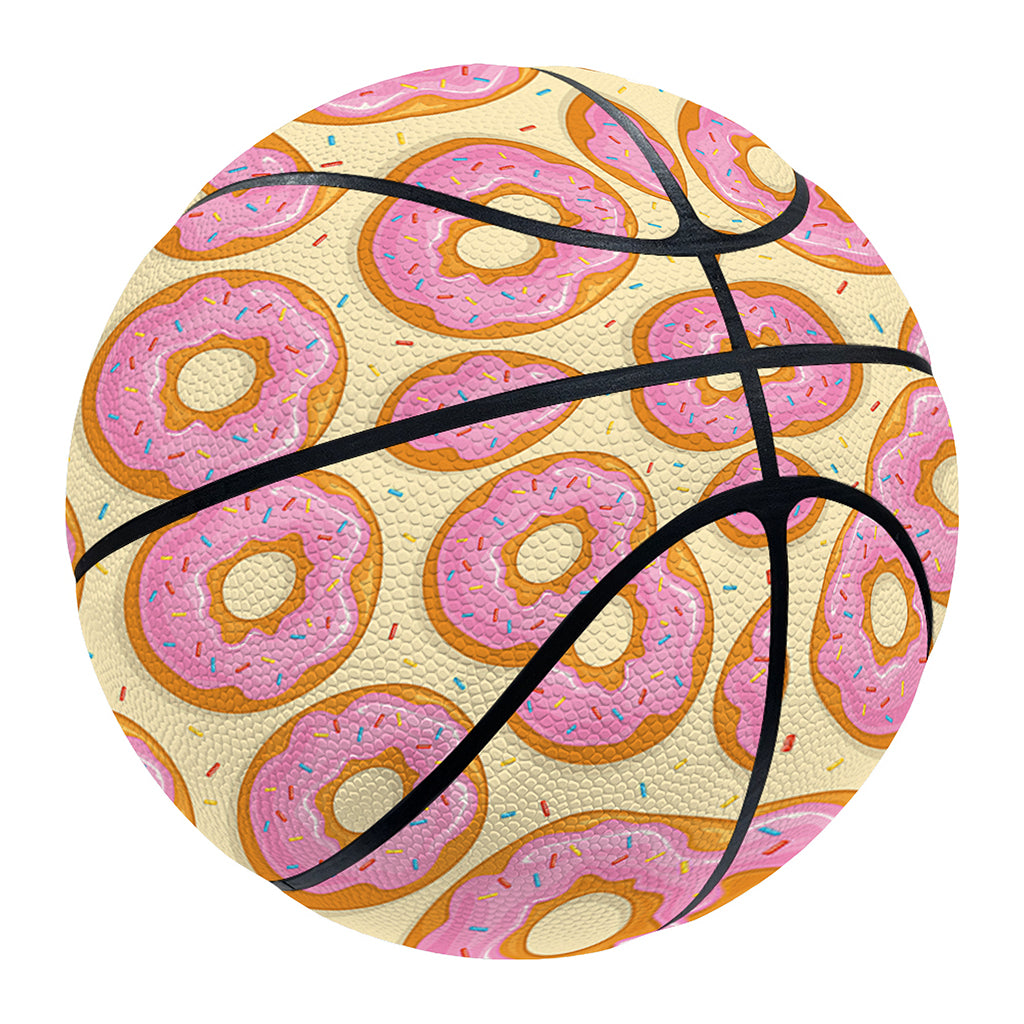 Pink Glazed Donut Pattern Print Basketball