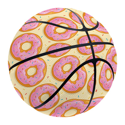 Pink Glazed Donut Pattern Print Basketball